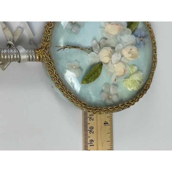 Vintage‎ Floral Bouquet Lollipop Princess Mirror Handled Boudoir Vanity Decor - Picture 9 of 9